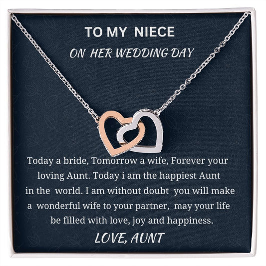 To My Niece On Her Wedding Day Love Knot Necklace, Wedding Day Gift For Niece, Birthday Gift For Niece, Christmas Gift From Loving Aunt, Aunt To Daughter Gift.