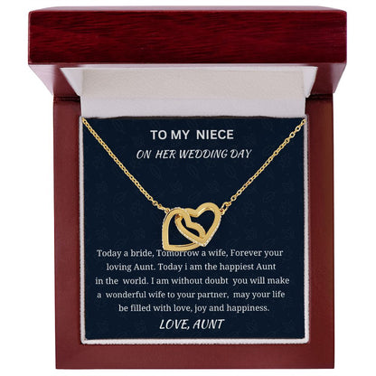 To My Niece On Her Wedding Day Love Knot Necklace, Wedding Day Gift For Niece, Birthday Gift For Niece, Christmas Gift From Loving Aunt, Aunt To Daughter Gift.