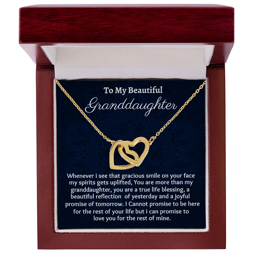 To My Beautiful Granddaughter Interlocking Hearts Necklace, Birthday Gift From Grandmother, Granddaughter Graduation Gift, Meaningful Jewelry Gift