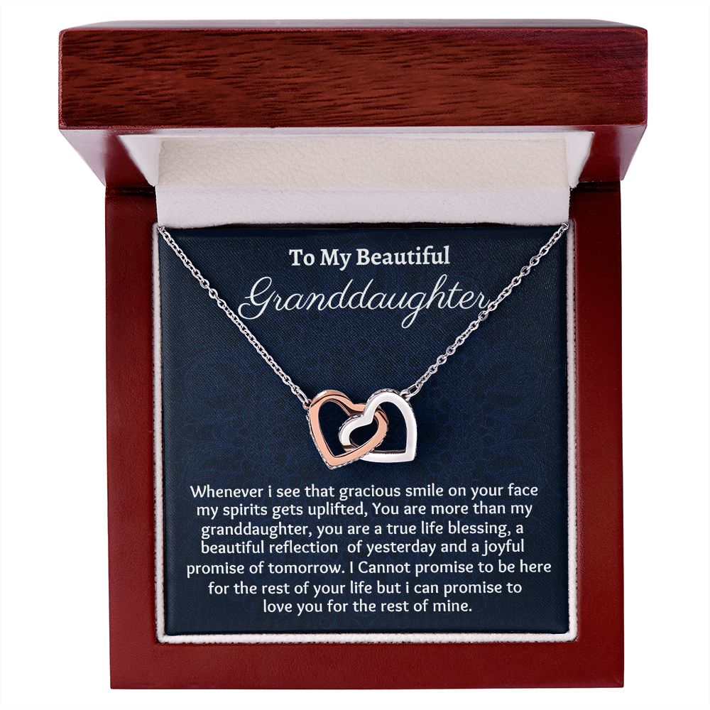 To My Beautiful Granddaughter Interlocking Hearts Necklace, Birthday Gift From Grandmother, Granddaughter Graduation Gift, Meaningful Jewelry Gift