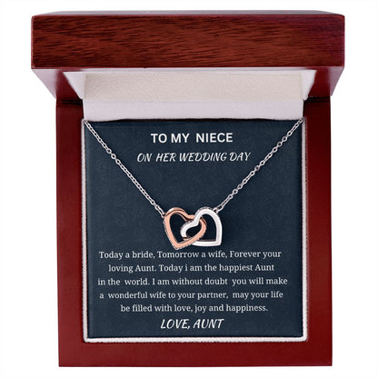 To My Niece On Her Wedding Day Love Knot Necklace, Wedding Day Gift For Niece, Birthday Gift For Niece, Christmas Gift From Loving Aunt, Aunt To Daughter Gift.