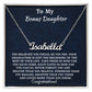 To My Bonus Daughter Personalized Name Necklace, Graduation Jewelry Gift For My Bonus Daughter, Birthday Gift For Her, Congratulations Gift From Bonus Mom.
