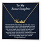 To My Bonus Daughter Personalized Name Necklace, Graduation Jewelry Gift For My Bonus Daughter, Birthday Gift For Her, Congratulations Gift From Bonus Mom.