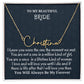 To My Beautiful Bride Signature Style Necklace, Wedding Day Gift, Birthday Gift For Future Wife, Boyfriend To Girlfriend Jewelry Gift, Meaningful Gift.