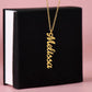 Name Necklace with Birthstone, Daughter Birthday Gift