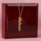 Name Necklace with Birthstone, Daughter Birthday Gift