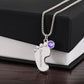To My Godmother Engraved Baby Feet Necklace, Birthstone Necklace With Custom Name Jewelry, Gift For Grandmother.