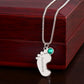 To My Godmother Engraved Baby Feet Necklace, Birthstone Necklace With Custom Name Jewelry, Gift For Grandmother.