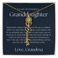 Personalized Birth Flower Name Necklace for Granddaughter | Custom Dainty Floral Pendant & Christmas Gift from Grandparents