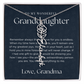 Personalized Birth Flower Name Necklace for Granddaughter | Custom Dainty Floral Pendant & Christmas Gift from Grandparents