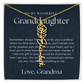 Personalized Birth Flower Name Necklace for Granddaughter | Custom Dainty Floral Pendant & Christmas Gift from Grandparents