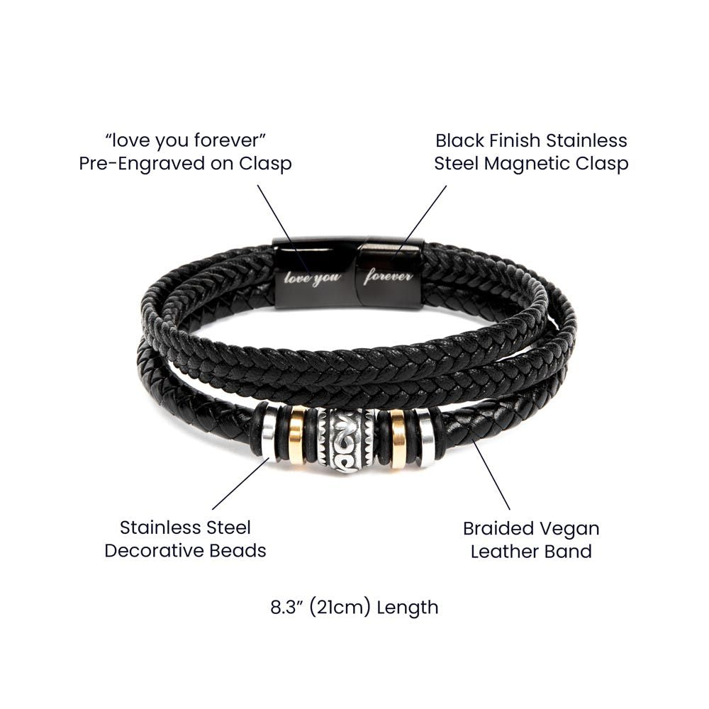 To My Son Love You Forever Bracelet, Wedding Day Gift From Loving Mom, Birthday Gift For Son, Christmas Gift For Him, Mother To Son Gift.