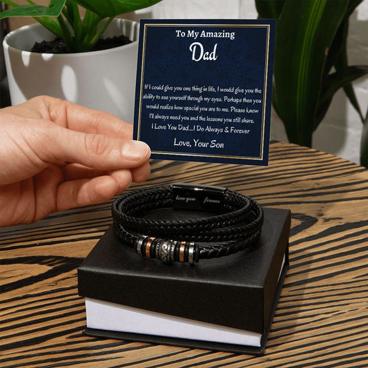 To My Dad Men's Bracelet, Father's Day Gift From Son, Love You Forever Bracelet, Birthday Gift For Dad, Christmas Bracelet Gift