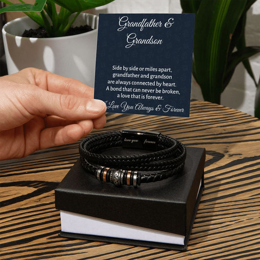 Grandfather and Grandson Gift, Bracelet Gift For Grandson, I Love You Forever Christmas or Birthday Gift, Grandkids Gift