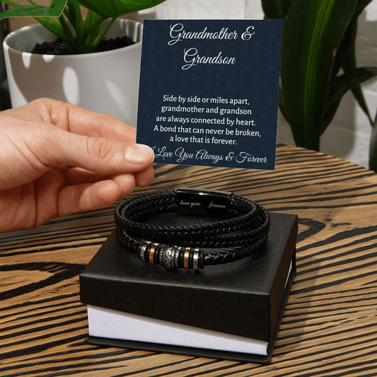 Grandmother and Grandson Gift, Bracelet Gift For Grandson, I Love You Forever Christmas or Birthday Gift