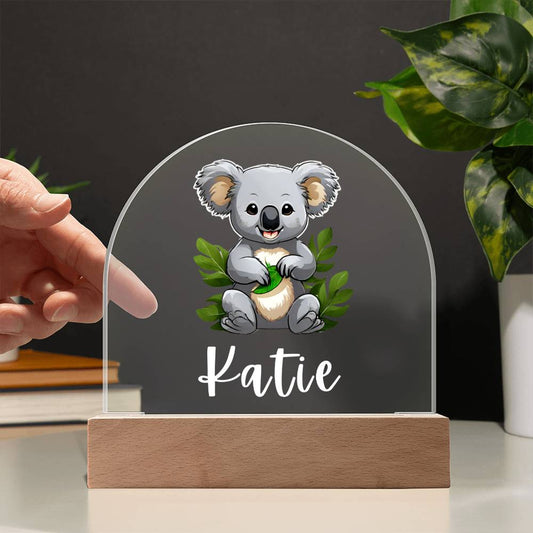 Koala Personalized Night Acrylic Light, Birthday Gift for Baby Girl, LED Light, Customized Name Light, Christmas Gift for Daughter, Grandkids Gift, Kids Bedroom Decor
