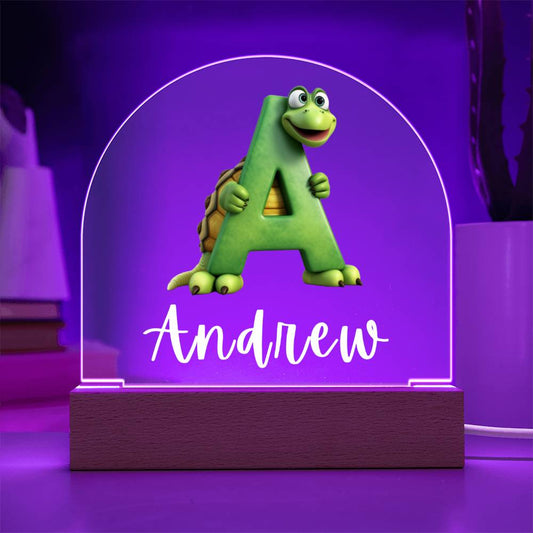Personalized Acrylic Night Light, Kids Name Initials Night Light, Custom Name Alphabet Night Light, Ninja Turtle Lover Night Light, Gift from Mom or Grandparents