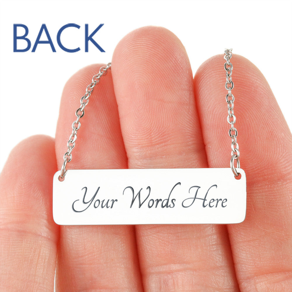 Mama Unicorn Laser Engraved Bar Necklace, Unicorn Family Necklace, Birthday Gift For Mom, New Mom Gift.