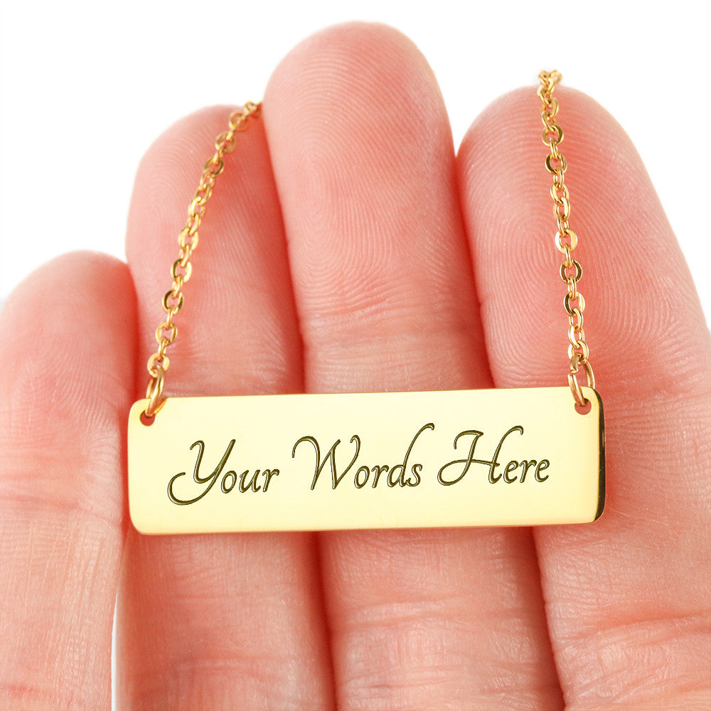 Mama Unicorn Laser Engraved Bar Necklace, Unicorn Family Necklace, Birthday Gift For Mom, New Mom Gift.