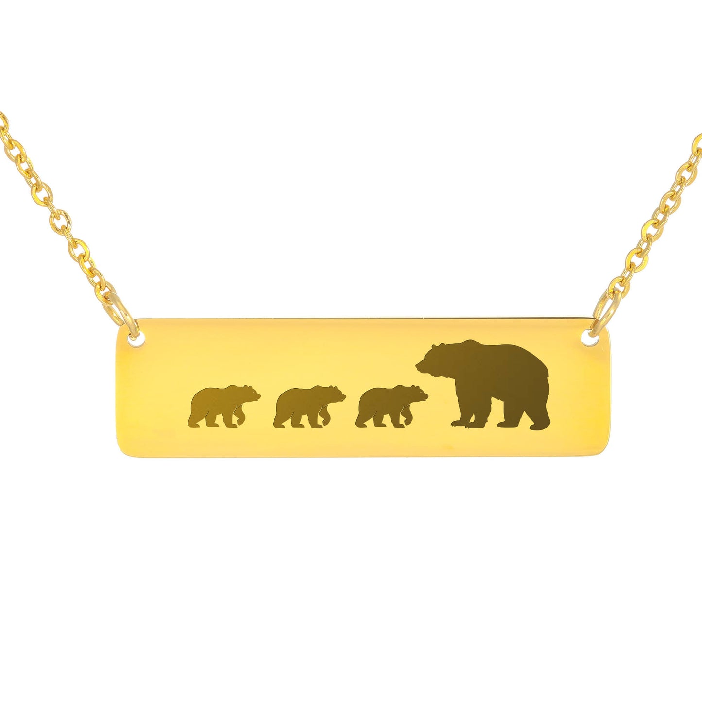 Engraved Mama Bear Necklace, Mom Necklace Gift,  Mama Bear Bar Necklace, Birthday Gift For Mom
