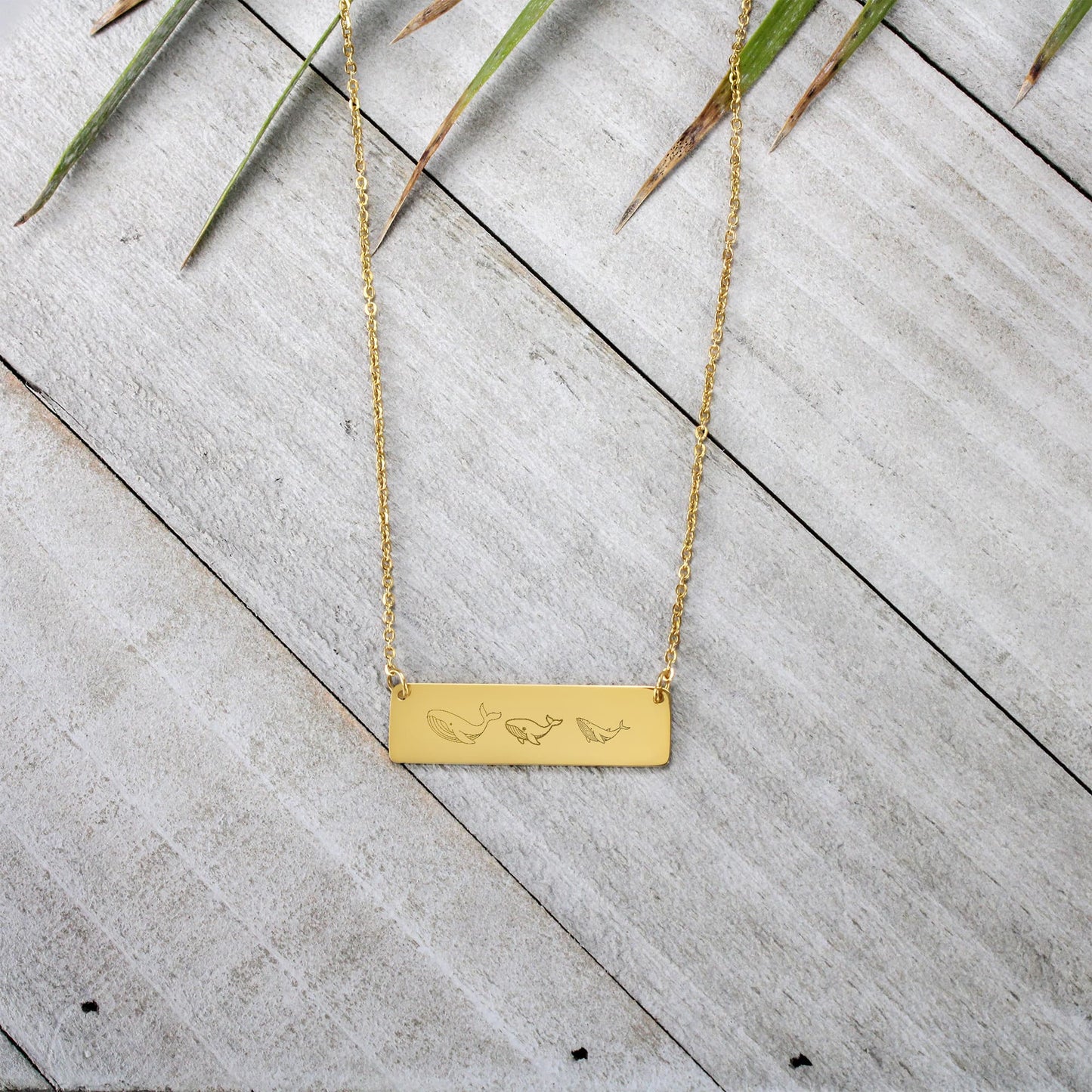 Whale  Mama Necklace, Mom Necklace Gift, Laser Engraved Horizontal Bar Necklace,  Birthday Gift For Her.