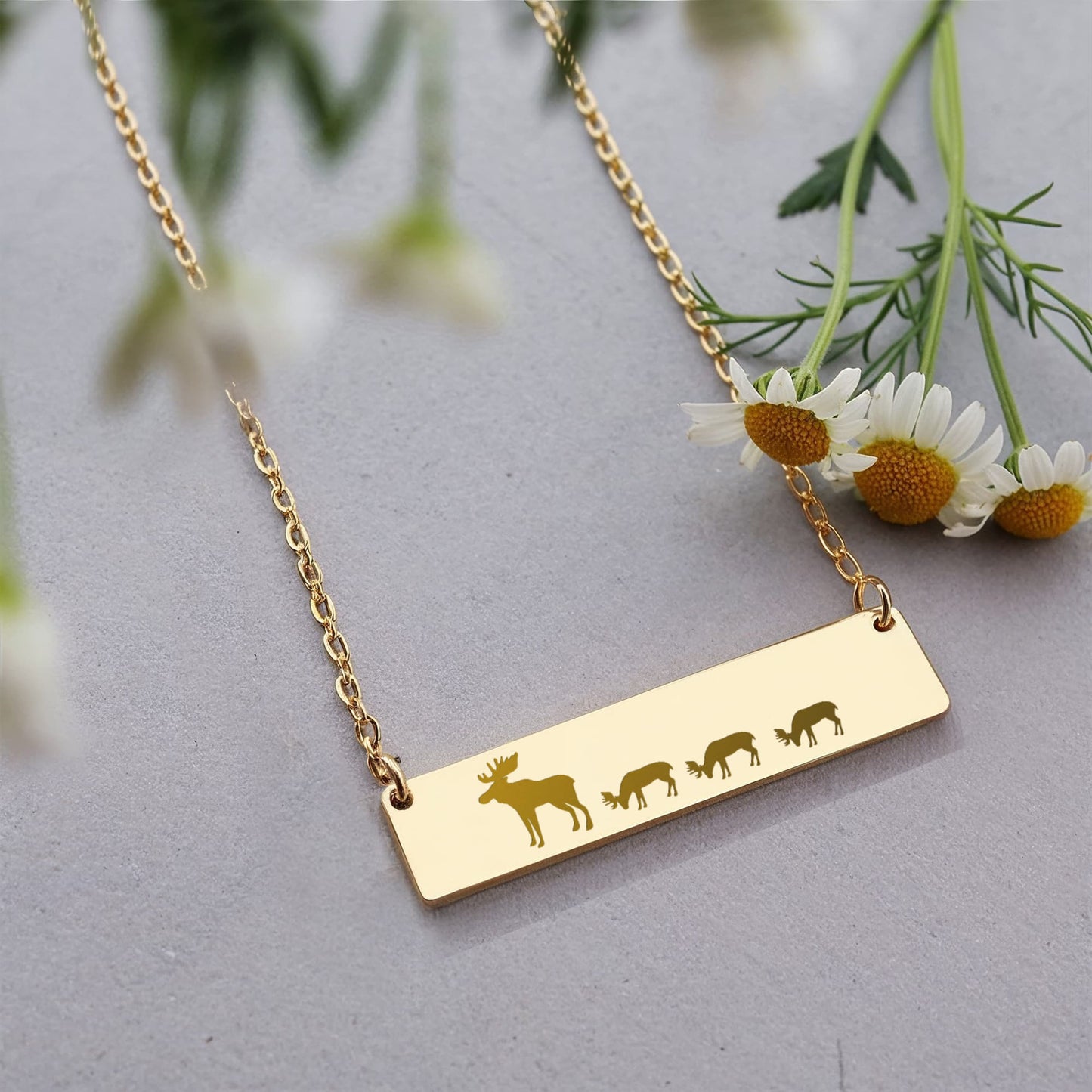 Mama Moose Bar Necklace, Moose Jewelry, Mother's Necklace, Birthday Gift, Personalized Bar Necklace