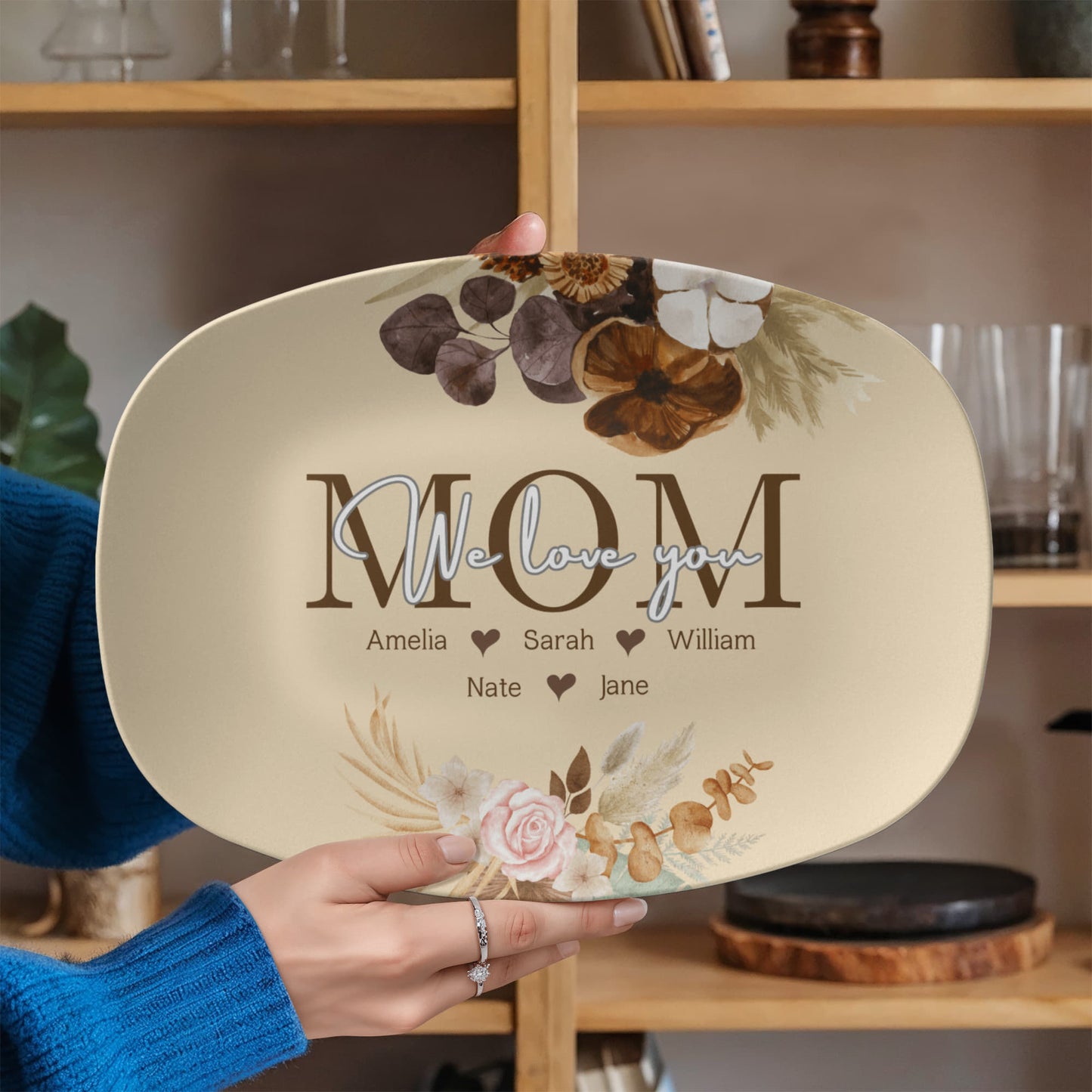 Floral design platter for mom