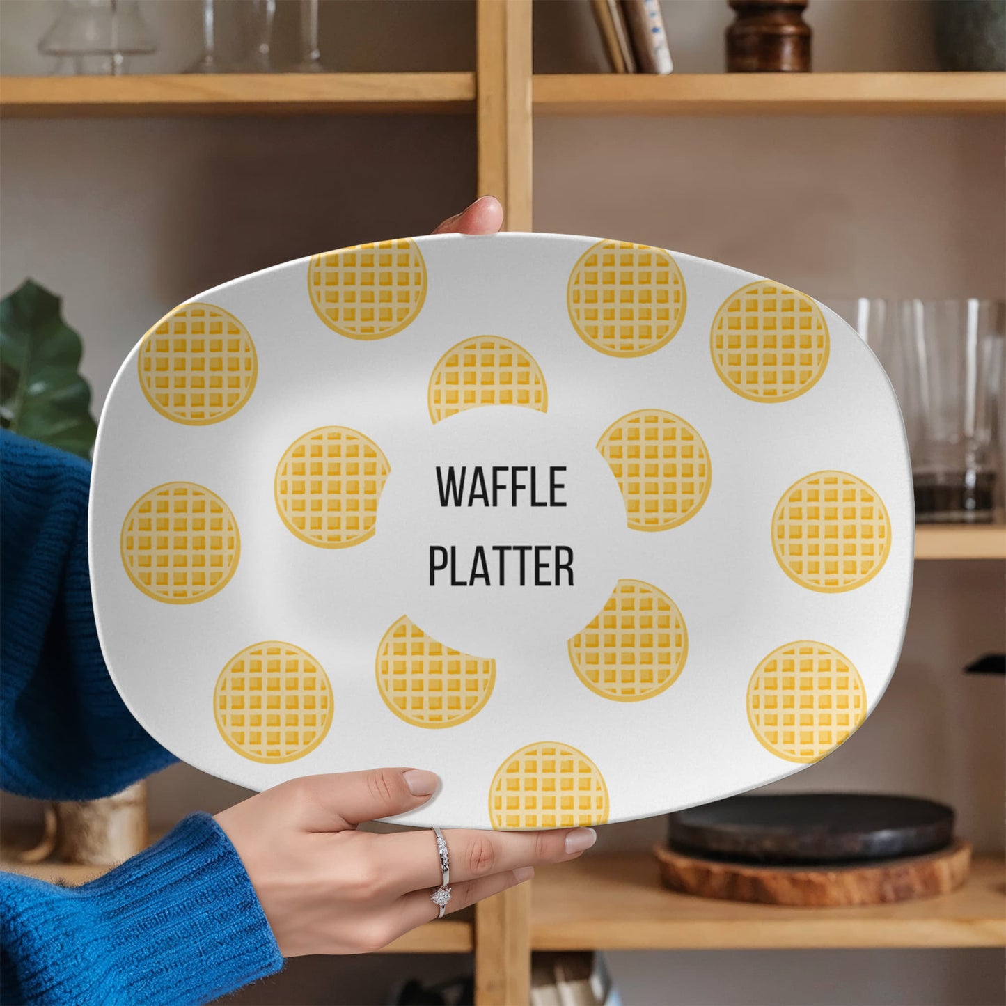 Breakfast Personalized Platter | Pancake • Waffle • French Toast • Grilled Cheese | gift for cook, breakfast lover, made with love pattern