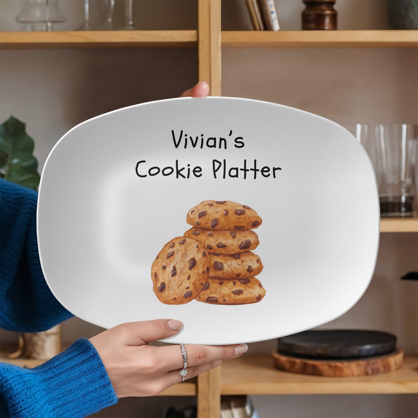 Personalized Cookie Plate, Custom Name Plate, Add Custom Name, Personalized Gift, Cookie Lovers, 10" Polymer Dinnerware, Customizable Plates