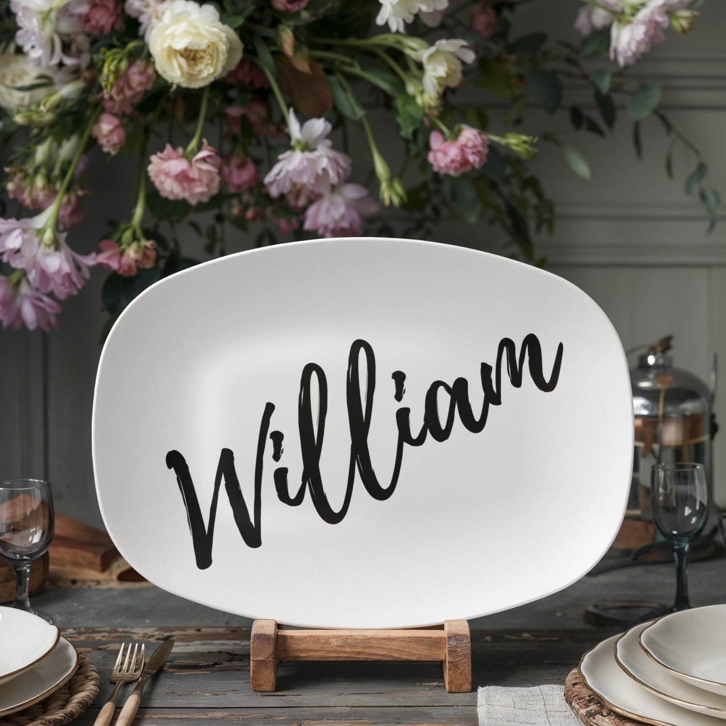 Large Script Personalized Platter | Farmhouse * Boho * Wedding * Anniversary