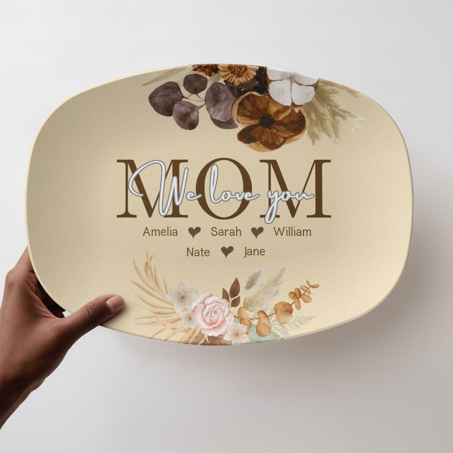 Floral design platter for mom