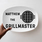 The Grill father BBQ Grilling Personalized Plate, funny unique custom gift for grill bbq master dads, chef dad grilling platter