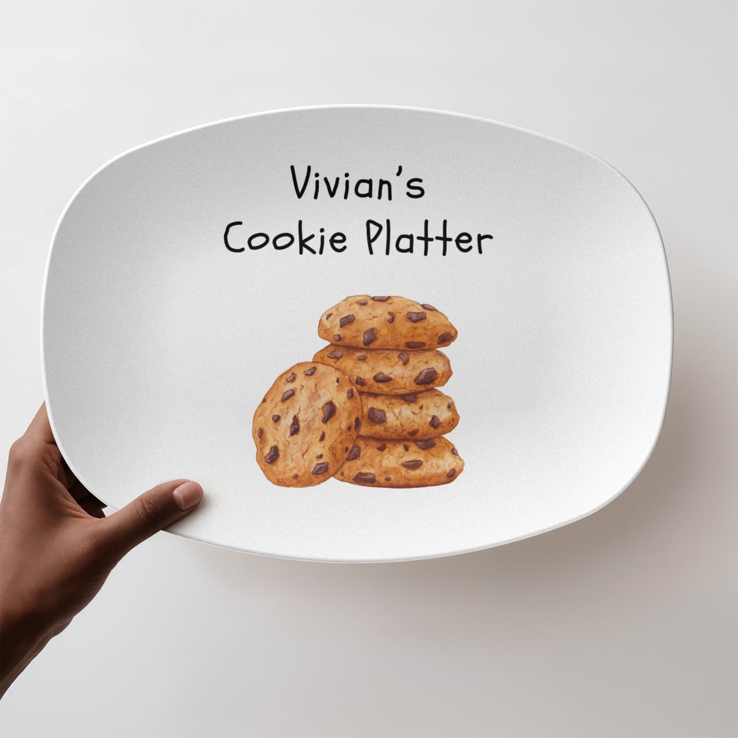 Personalized Cookie Plate, Custom Name Plate, Add Custom Name, Personalized Gift, Cookie Lovers, 10" Polymer Dinnerware, Customizable Plates