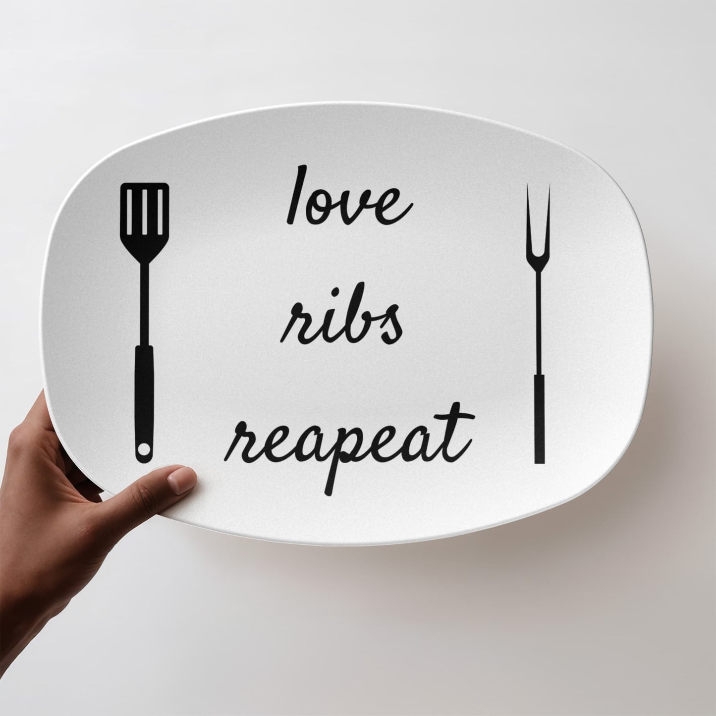 Love, ribs, repeat Platter, Funny Serving Platter, Funny Gift For Her Him, Recipe Plate, Birthday Fathers Day Gift For Mom Dad
