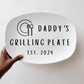 Grilling BBQ Plate, Personalized Serving Tray Platter, Father's Day Gift for BBQ Lover, Gifts for Him, Outdoor Poolside, Christmas for Dad