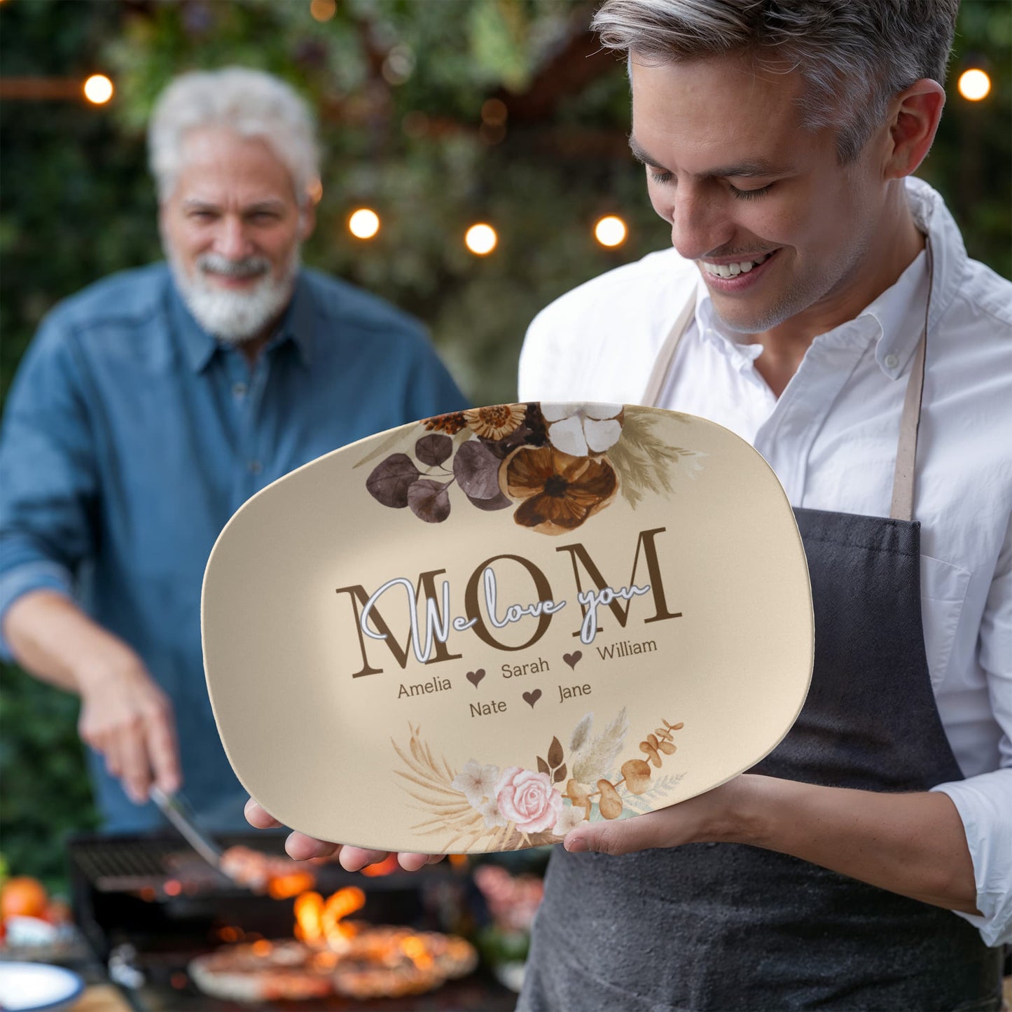 Floral design platter for mom