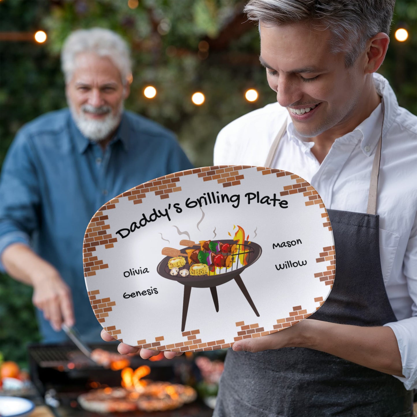 BBQ Grilling Personalized Plate, Daddy's Grilling Plate for Father's Day, Custom Gift for Him for Birthday, Grill Master Dad