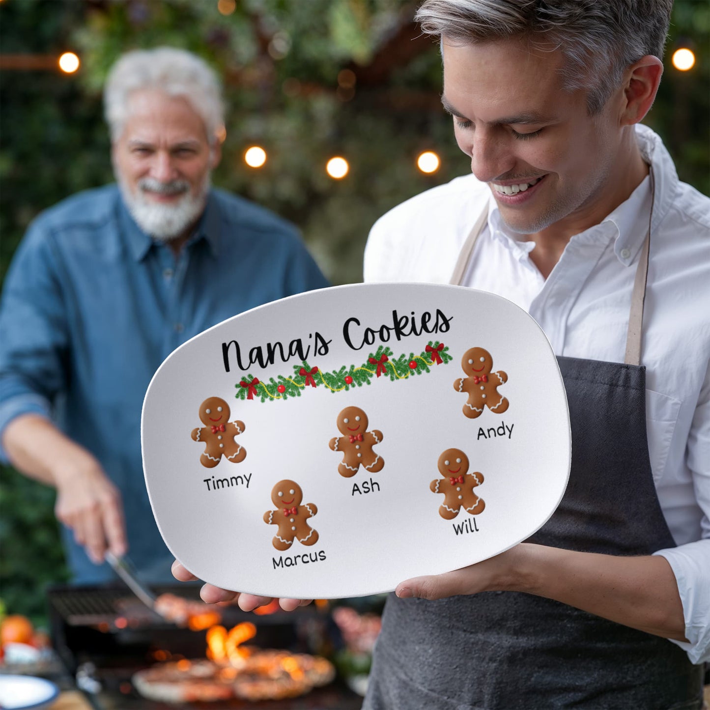 Christmas Cookie Platter Holiday Family Keepsake Nana Papa Christmas Serving Plate Personalized Grandparent Gift Santa Cookie Tradition