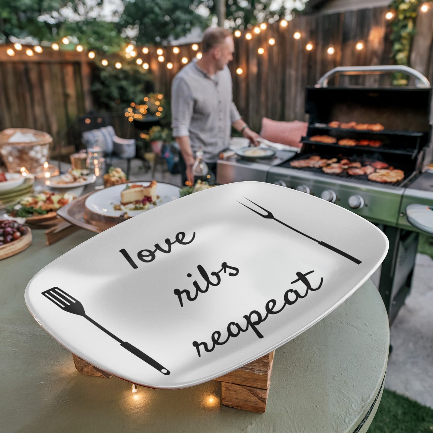 Love, ribs, repeat Platter, Funny Serving Platter, Funny Gift For Her Him, Recipe Plate, Birthday Fathers Day Gift For Mom Dad