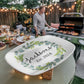 Custom Farmhouse Personalized Platter, Family Last Name Wreath Gift Plate for Wedding Shower Anniversary Housewarming
