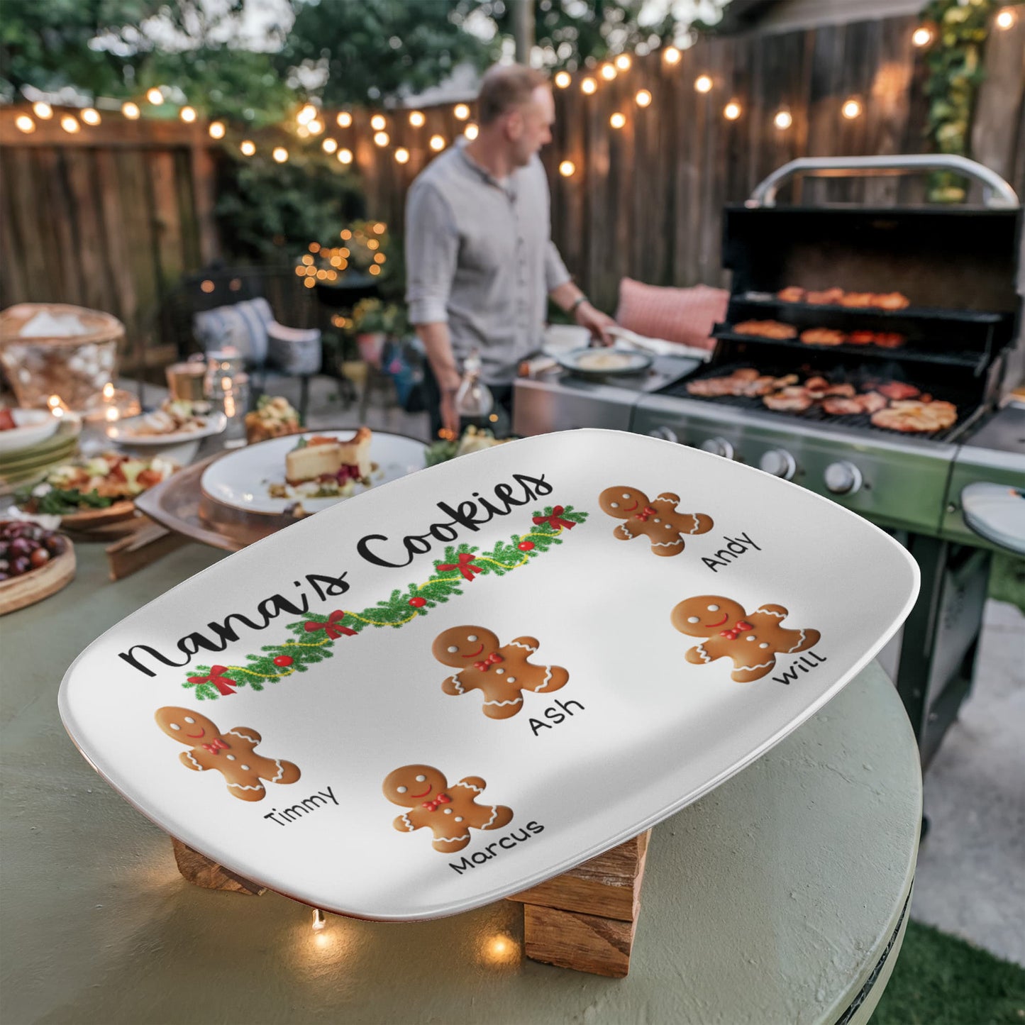 Christmas Cookie Platter Holiday Family Keepsake Nana Papa Christmas Serving Plate Personalized Grandparent Gift Santa Cookie Tradition