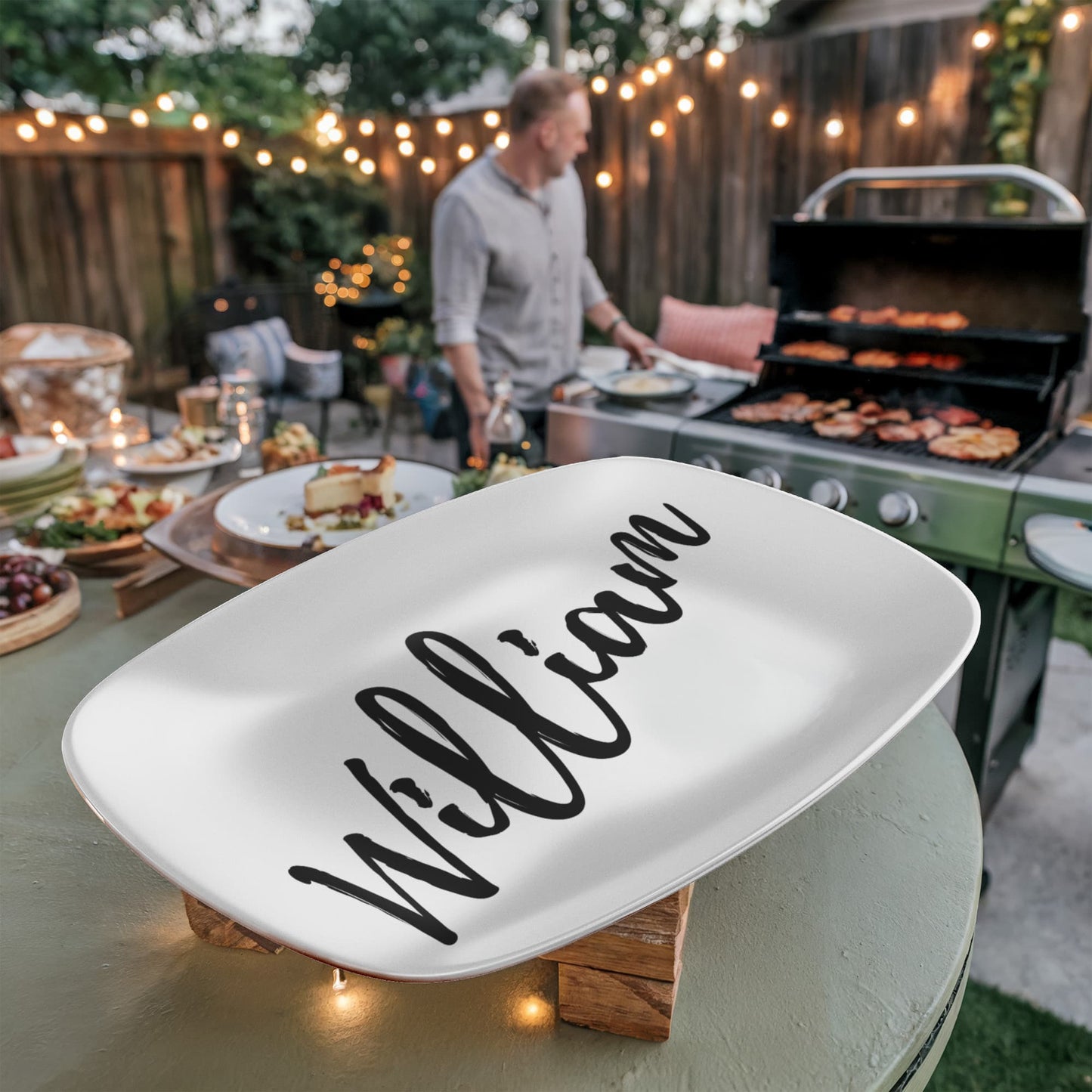 Large Script Personalized Platter | Farmhouse * Boho * Wedding * Anniversary