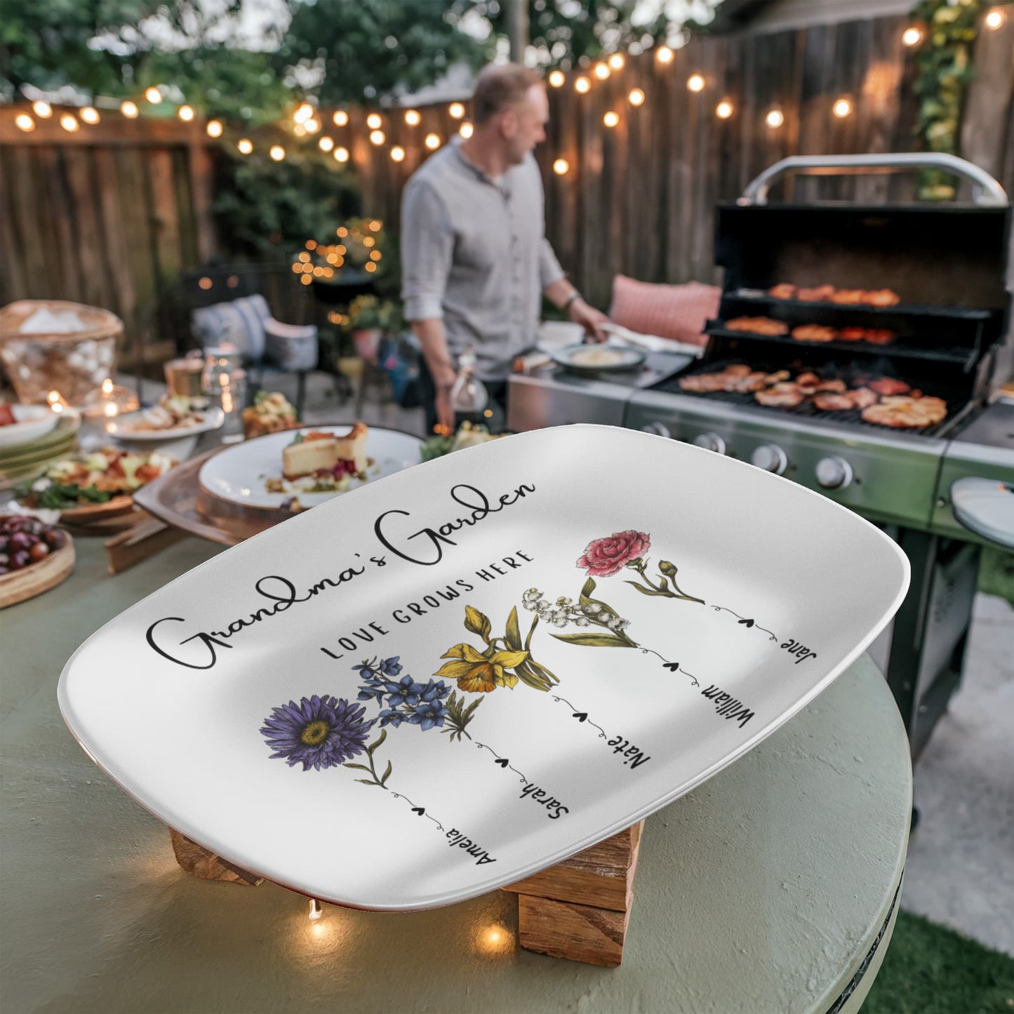 Grandma's garden platter