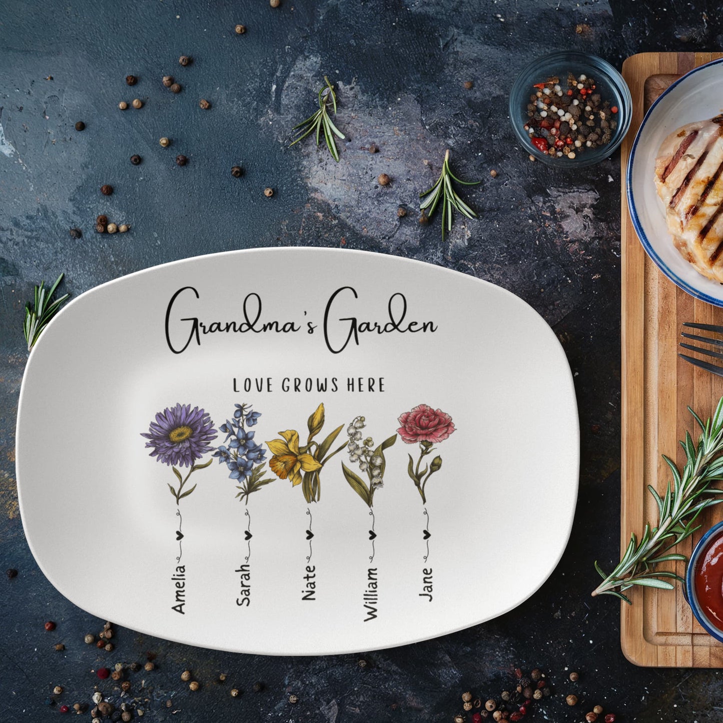 Grandma's garden platter