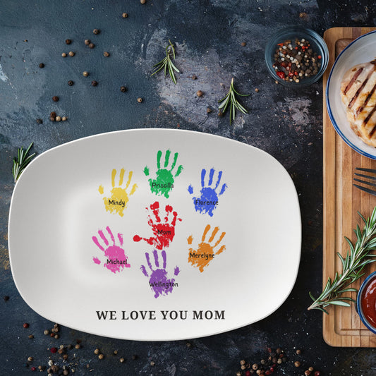 Handprint design platter, Mother's day gift