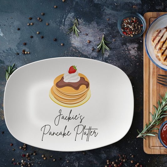 Personalized Pancake Platter, Pancake Lovers, Gift For Him Her, Funny Platter, Custom Serving Platter, Funny Gifts For Dad, Custom Name