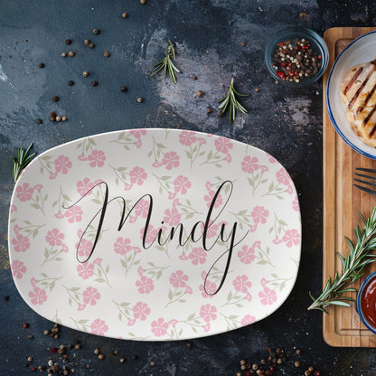 Custom Floral Wreath Personalized Platter | Choose Your Design | Wedding • Shower • Anniversary • Housewarming