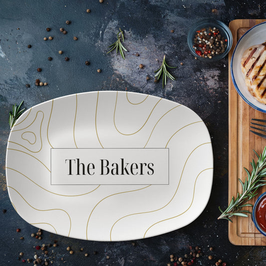 Distressed Diamond Aztek, Boho, Farmhouse Style Personalized Platters, Pattern Design