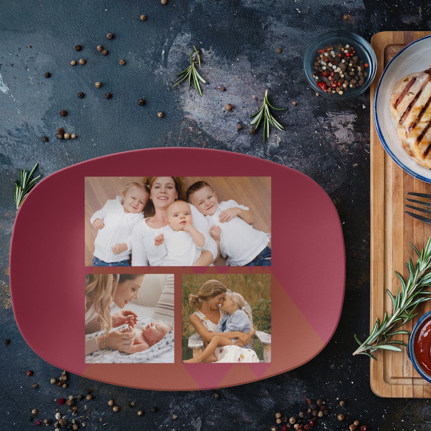 Personalized mom platter, custom photos