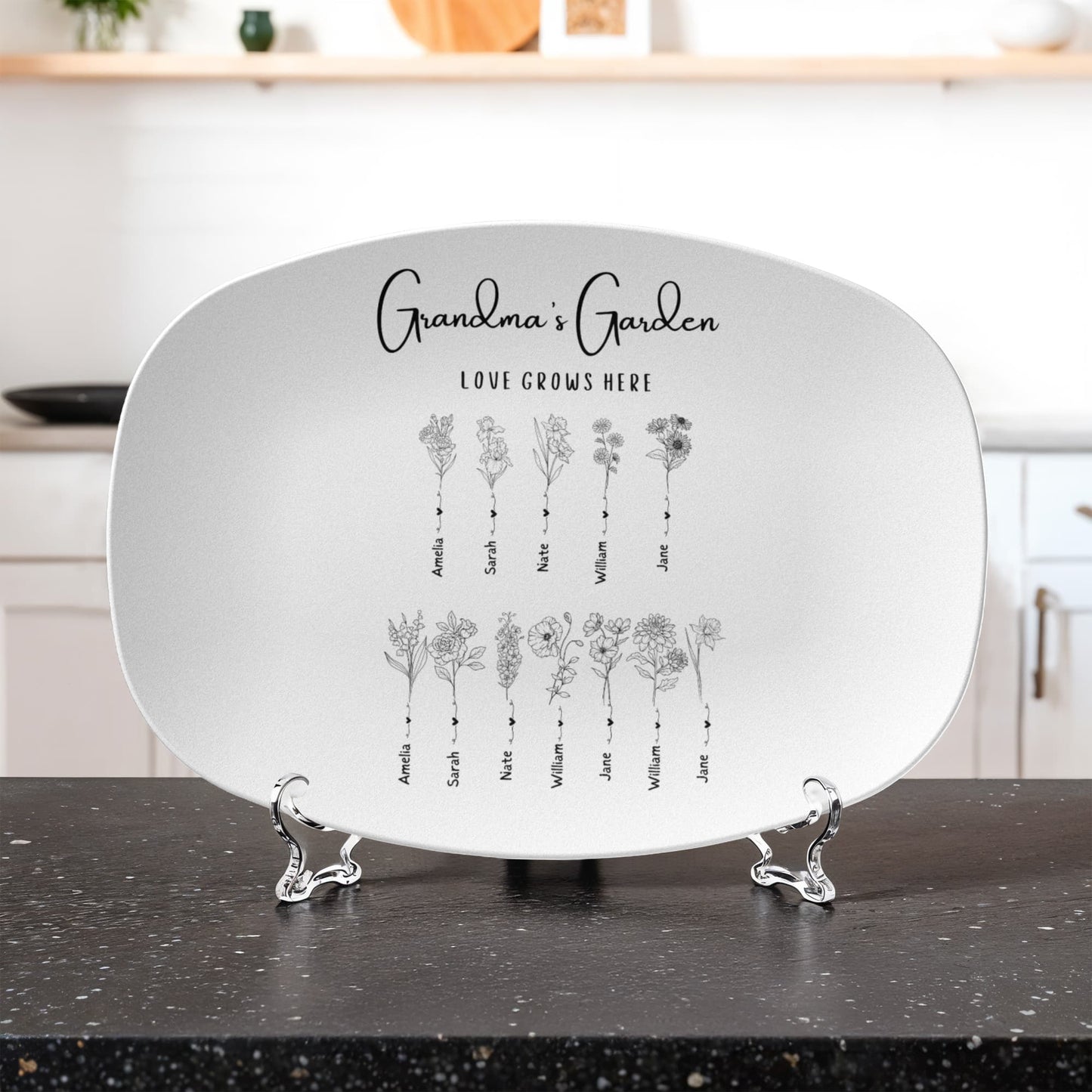 Grandchildren gift to grandma, Personalized Platter